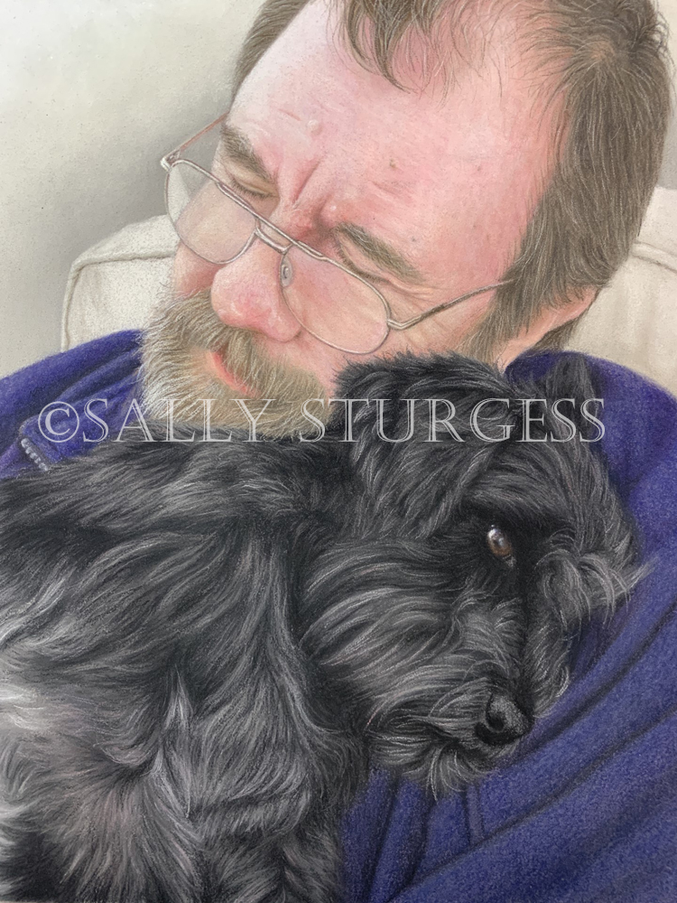 Dog and human owner pet portrait